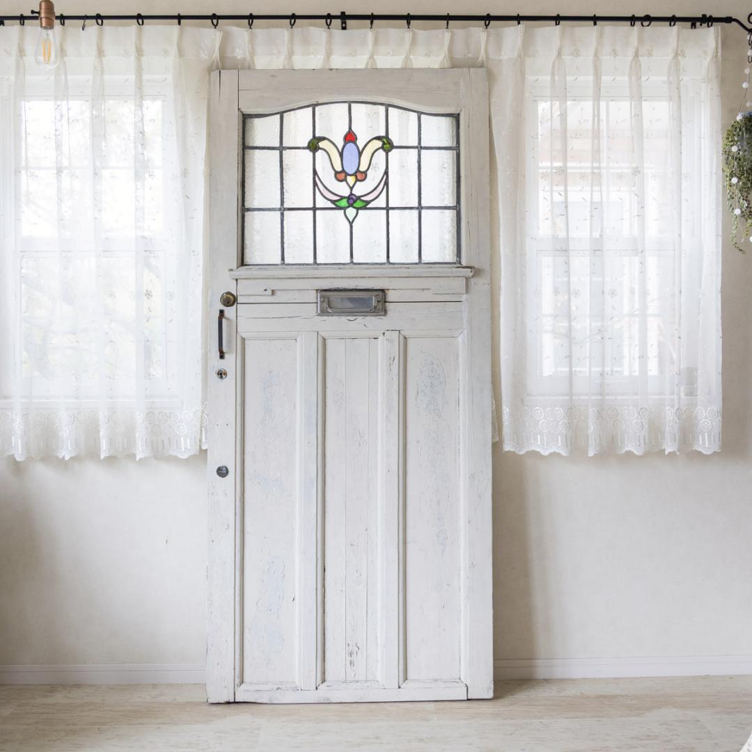 アンティークドア　ステンドグラス入り