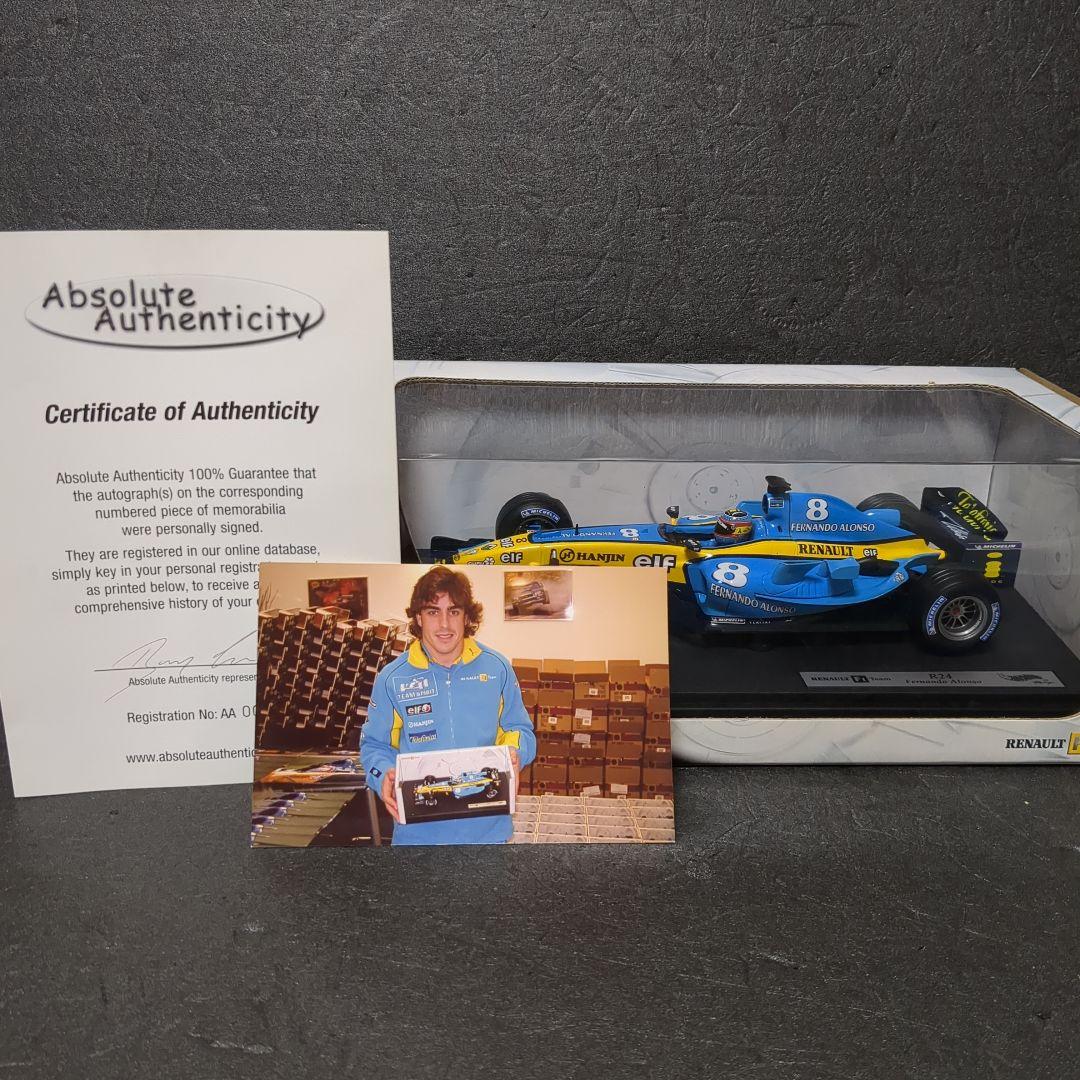 1/18 ルノー R24 フェルナンド アロンソ 直筆サイン入り モデルカー