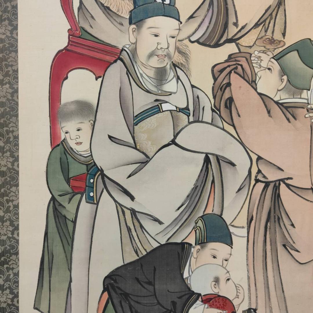 真作/嶋田春涛/郭子儀/人物図/中国/唐/大幅/布袋屋掛軸A-575