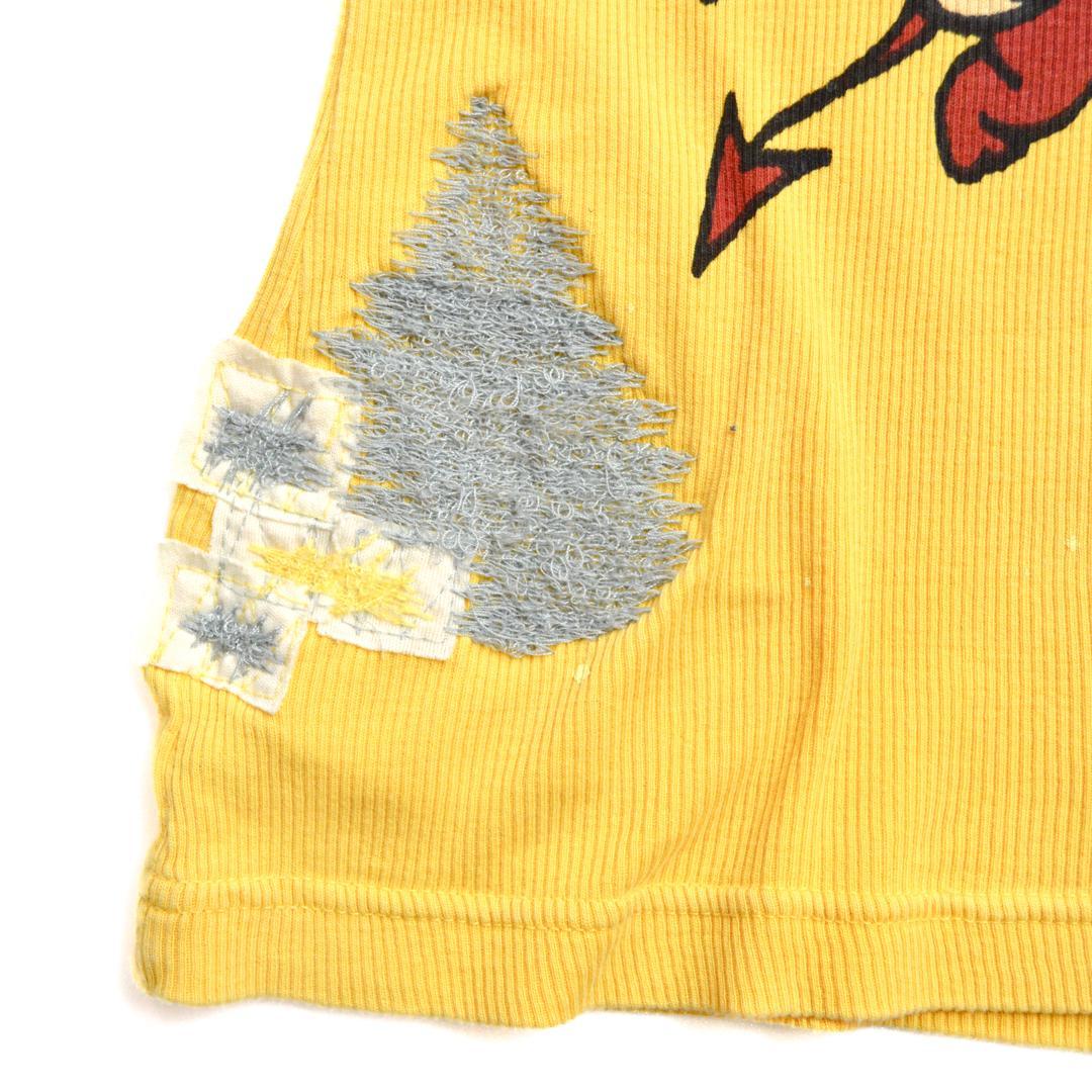 【美品】ED HARDYエドハーディ ベイビーデビル ダメージドタンクトップ黄色