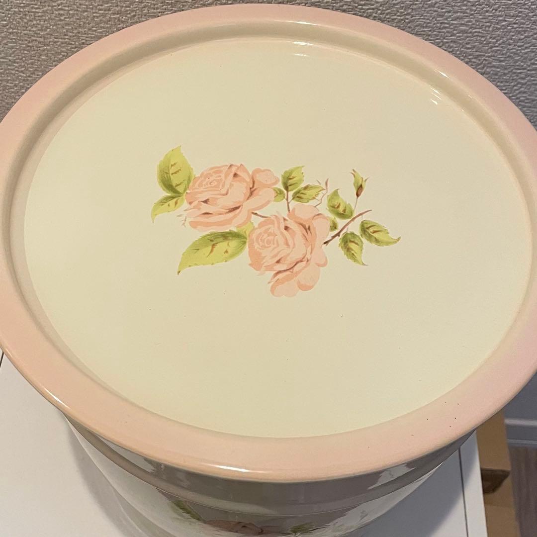 イマンダイアナローズ　蓋付きバケツ　　新品未使用　廃盤　レア　ホーロー