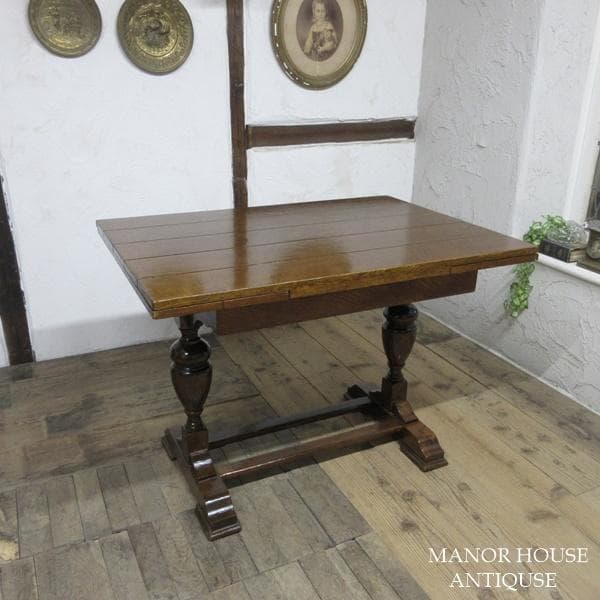 イギリス アンティーク 家具 ダイニングテーブル ドローリーフ 英国 6242d