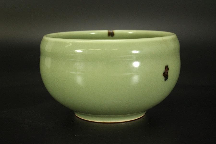 飛青磁 建水 煎茶 亀水 美品(メ1135)