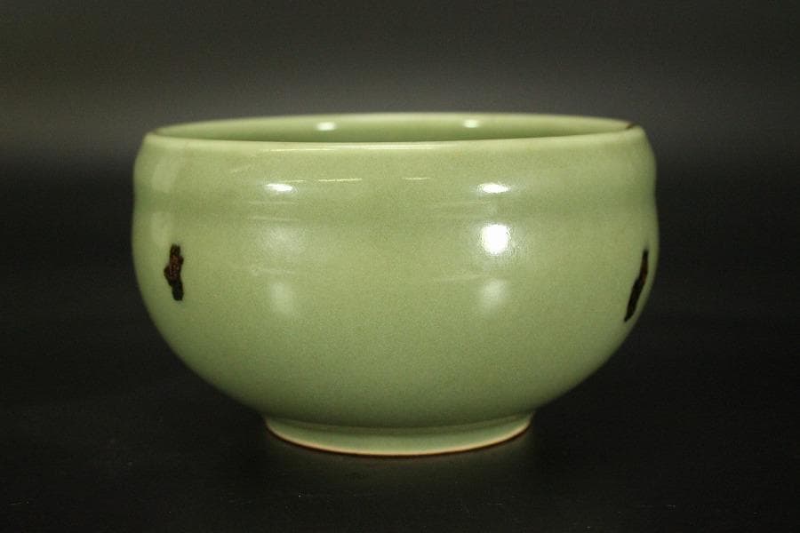 飛青磁 建水 煎茶 亀水 美品(メ1135)
