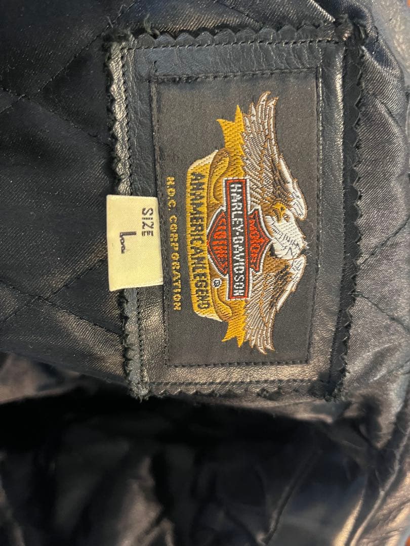 ハーレーダビッドソン 本革 ライダースLサイズ 90s HDC YKK10