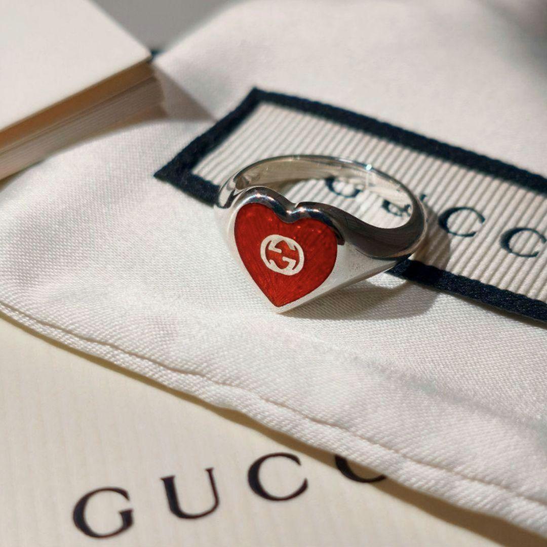 【未使用✨】GUCCI リング ハート インターロッキング 8号