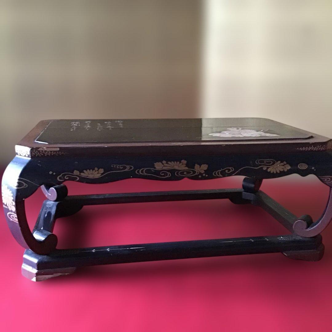 香炉台「大納言公任」和歌　螺鈿細工　江戸期後期〜明治初期