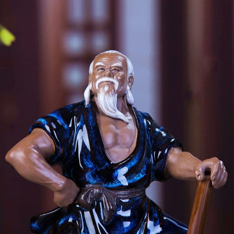 石湾公仔創意陶磁老人、愚公移山、風水事務室装飾品