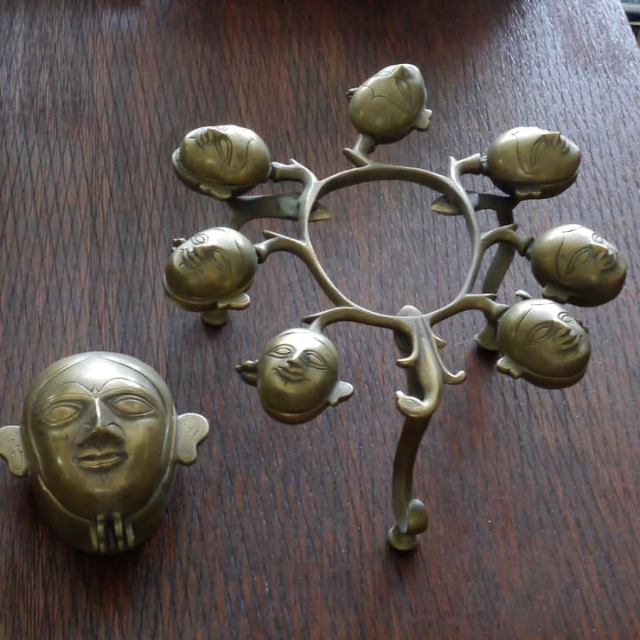 インド メイク 小物入れ　珍品　18~19世紀　真鍮製