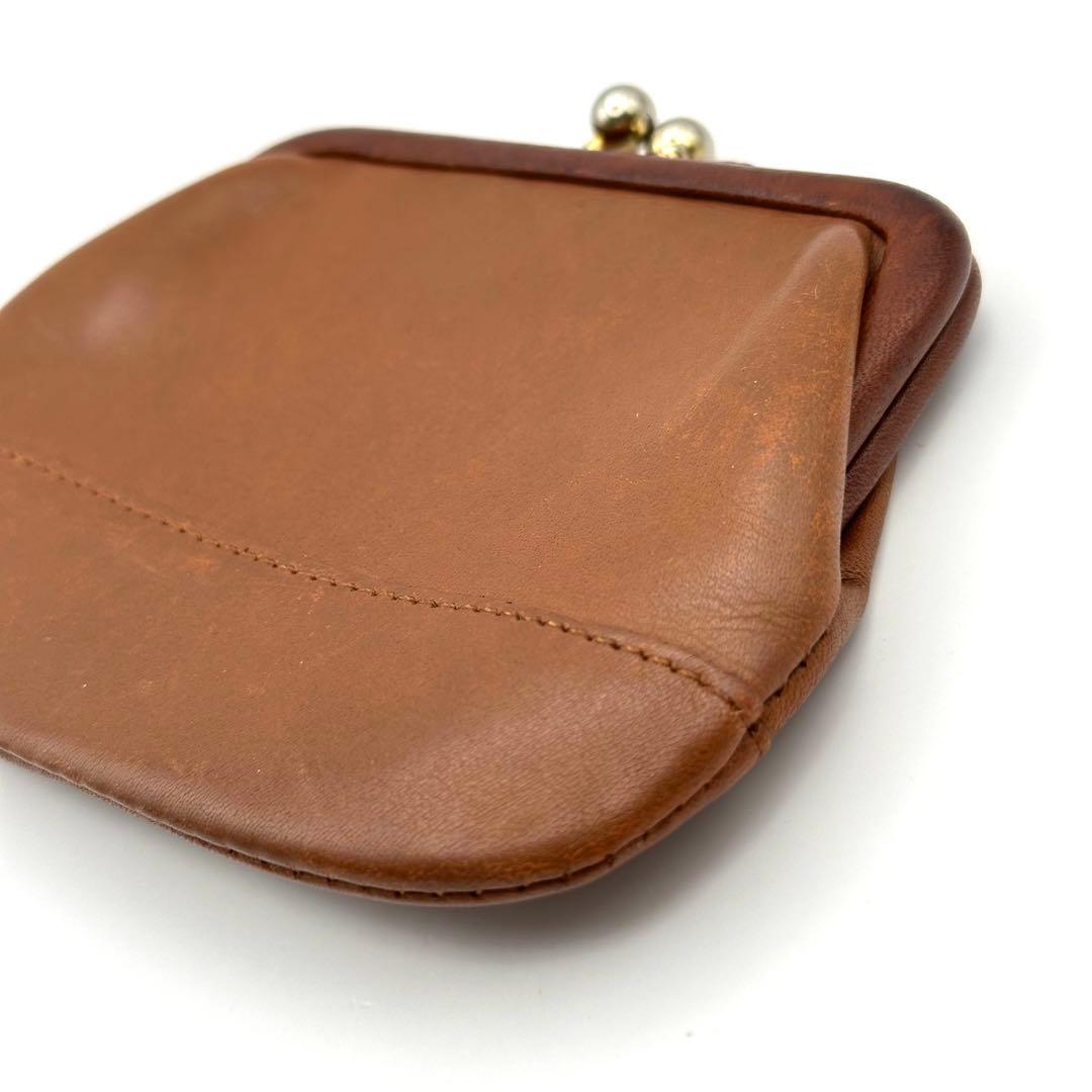 オールドコーチ ケース レザー がま口 ブラウン