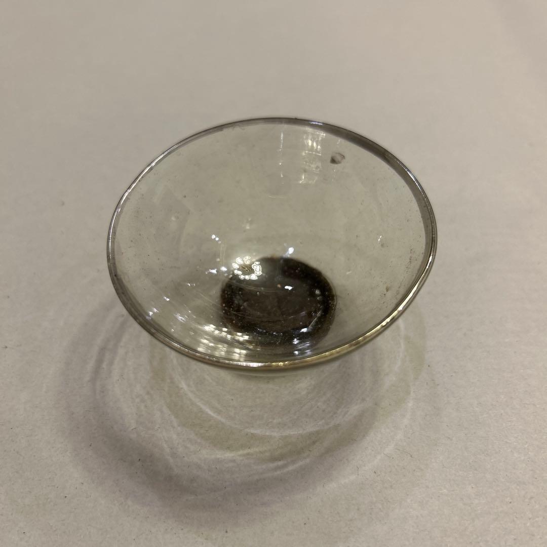 【値引き】大正ガラス　盃　お猪口　吹きガラス　気泡ガラス　クリアガラス　蔵出し