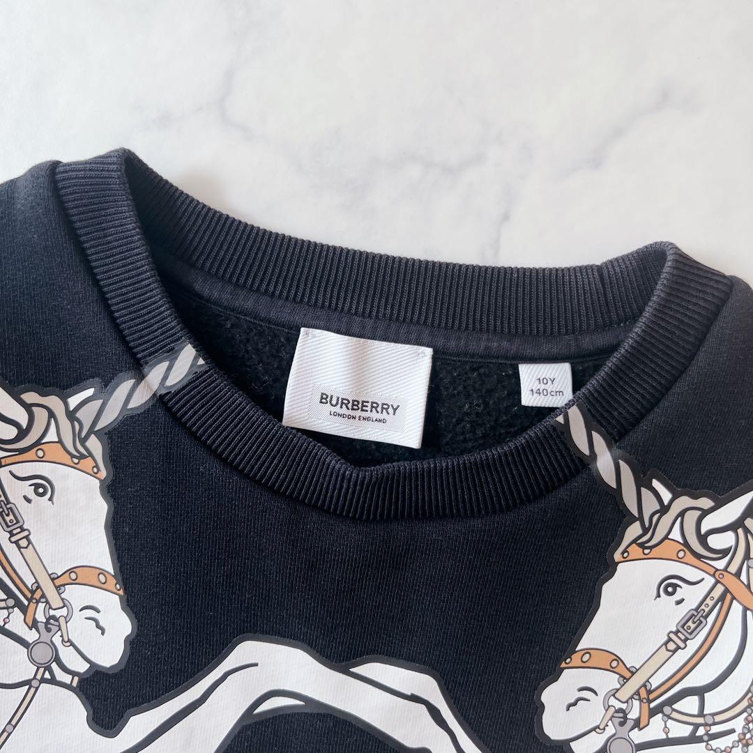 【良品】BURBERRY バーバリー スウェット 140 トレーナー　馬　黒