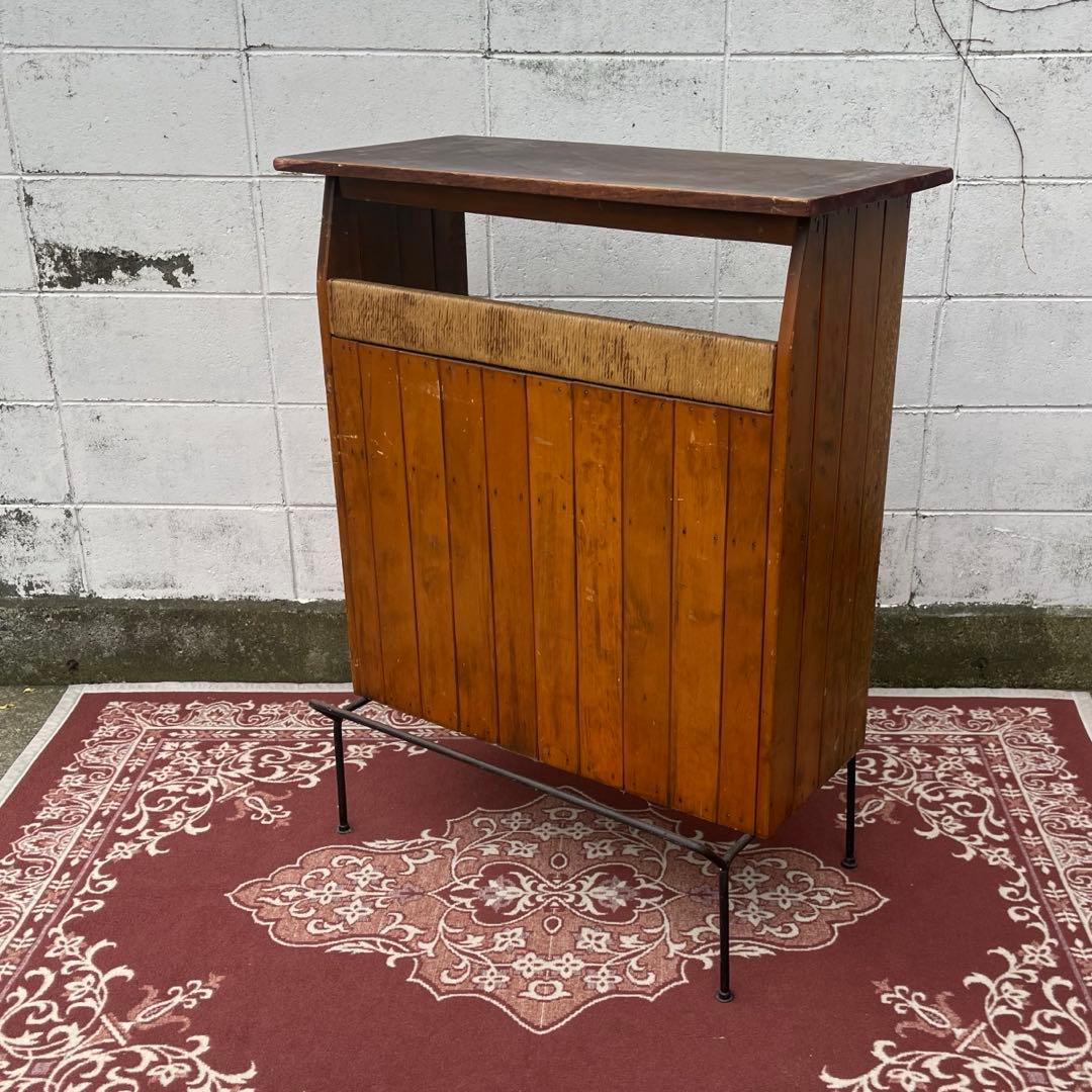 50s60sビンテージ品◾️鉄アイアンベース カウンターテーブル 古家具 店舗什器