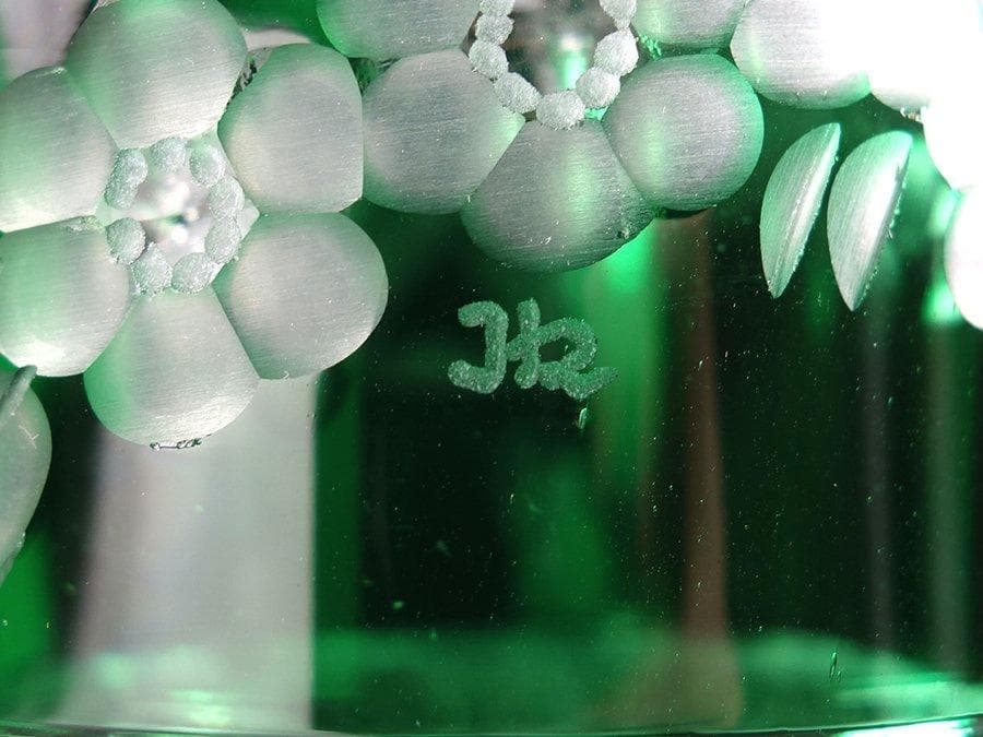 マイセン MEISSEN クリスタルガラス　高級花文フラワーベース H26cm