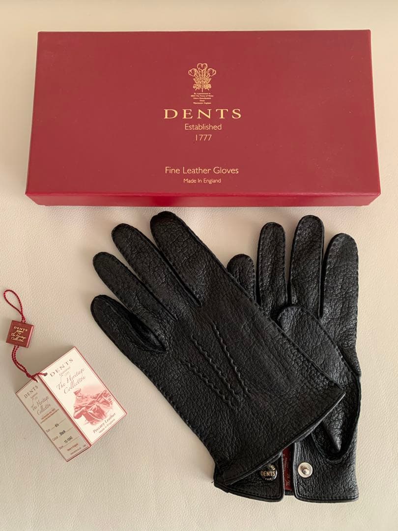 【新品・未使用品】デンツ ペッカリーグローブ 黒 アンライニング 8H