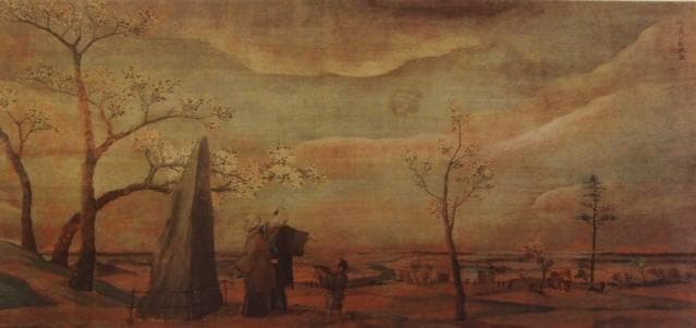 司馬江漢、【飛鳥山図】、希少画集画より、状態良好、新品高級額装付