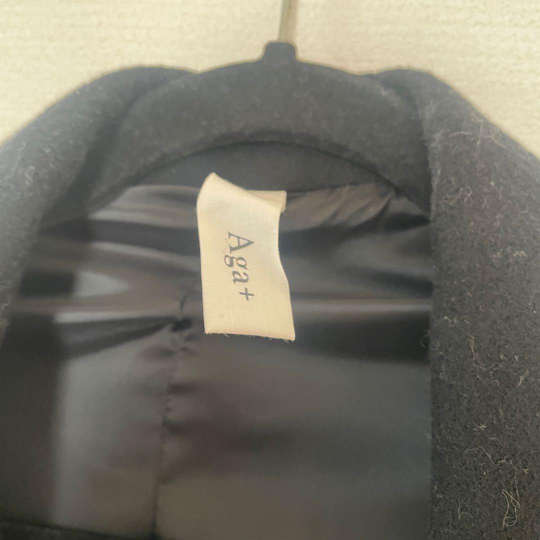 新品未使用タグ付 aga+ 日本製 チェスターコート ロングコート ブラック M