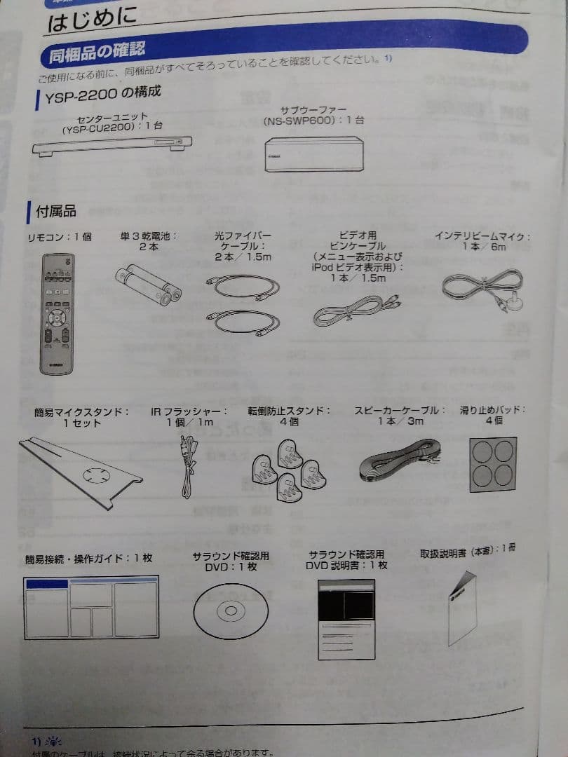 中古YAMAHA YSP2200「YSP-CU-2200とNS-SWP600」