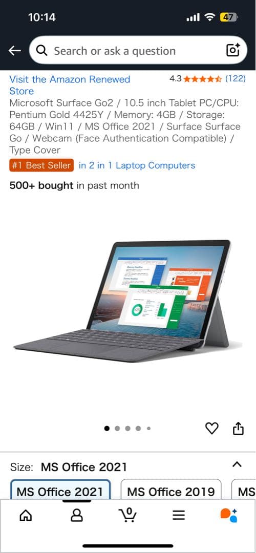 Windowsタブレット本体 Microsoft Surface Go2