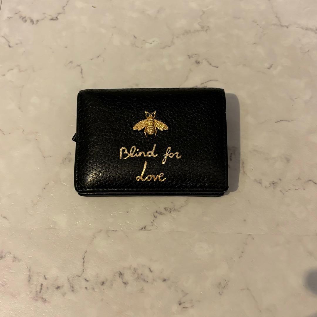 GUCCI グッチ アニマリエ 二つ折り財布 蜂 Bee ブラック 美品 箱付き