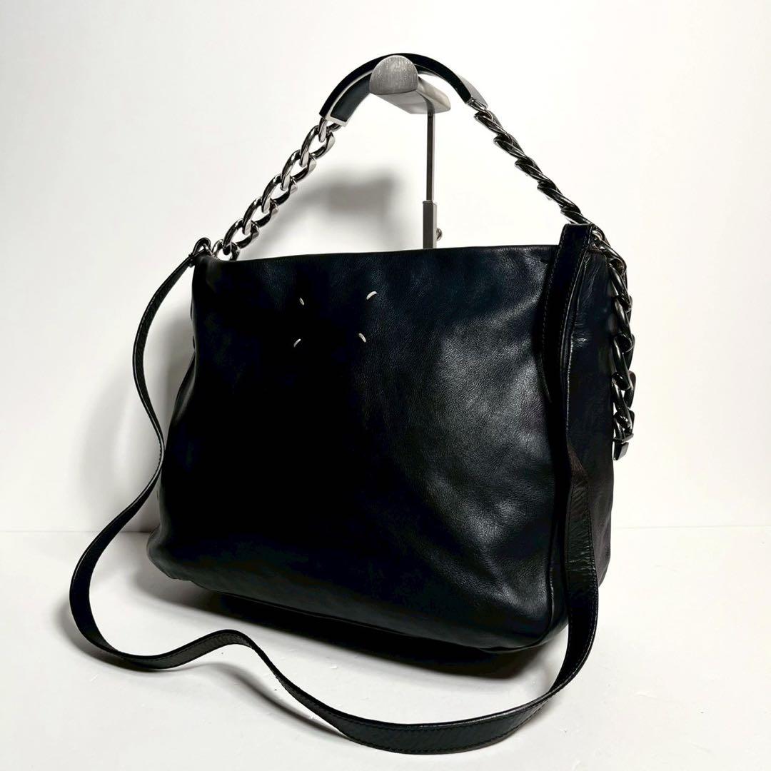 【超希少・極美品】マルジェラ 2way IDブレス チェーンショルダー 黒