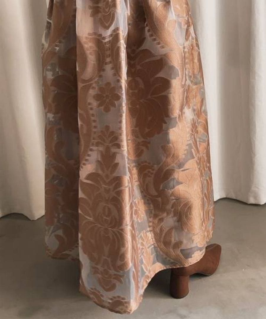 アメリヴィンテージ UND SHEER JACQUARD TUCK DRESS