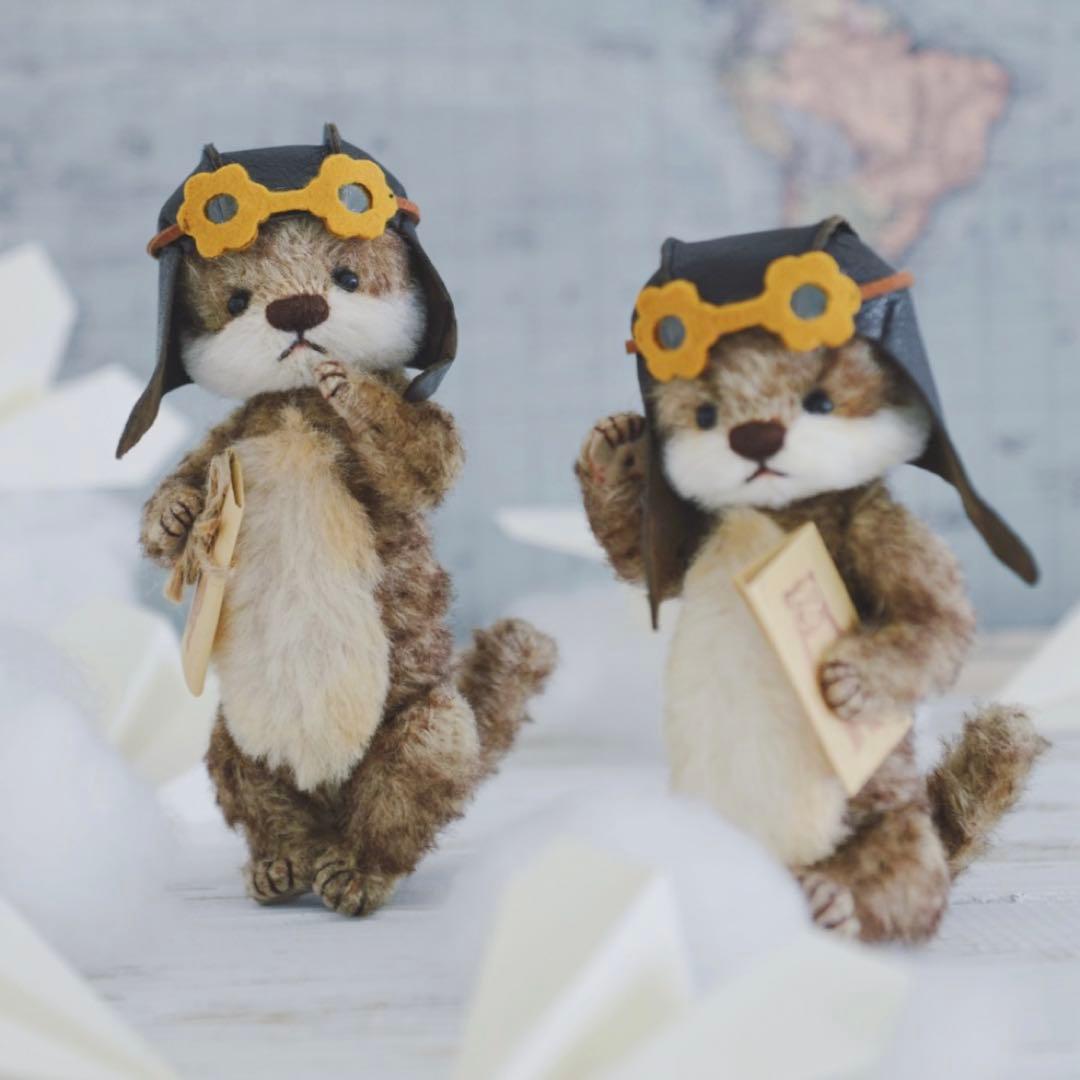 パイロットラッコさん 海外作家様 ぬいぐるみ ハンドメイド テディベア 海獺