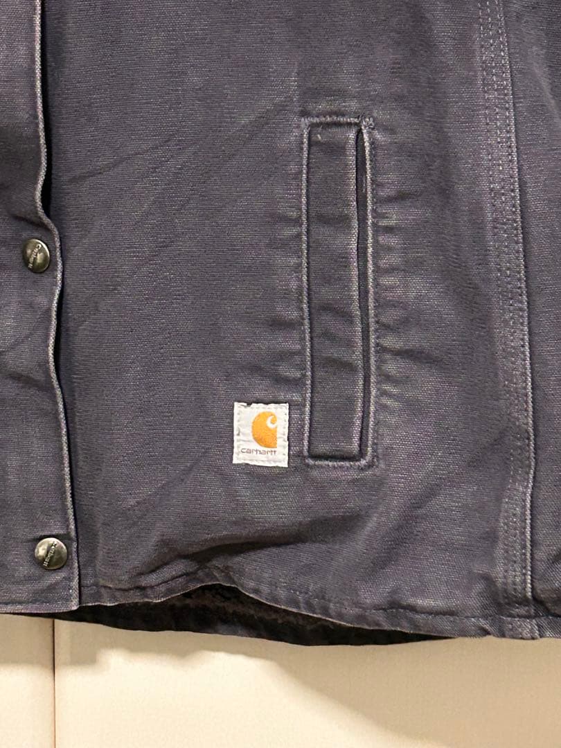 カーハート　裏ボア　ベスト　フード　ネイビー
