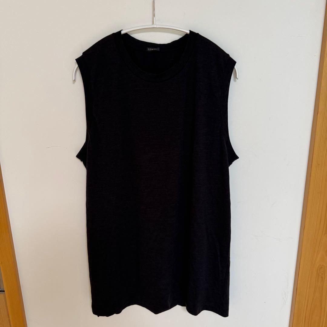 COMOLI 22SS ウール天竺ノースリーブ CHARCOAL 3