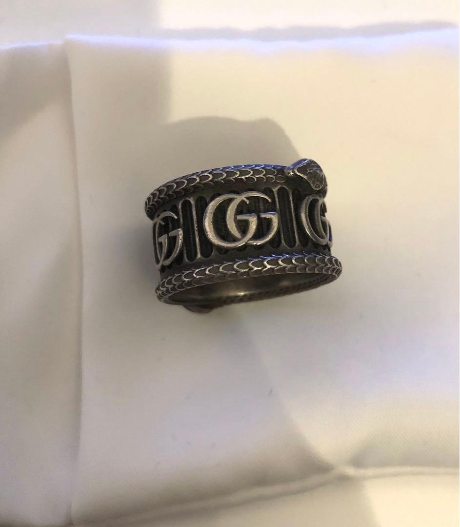 GUCCI GGマーモント スネーク シルバー AG 925 リング 21号