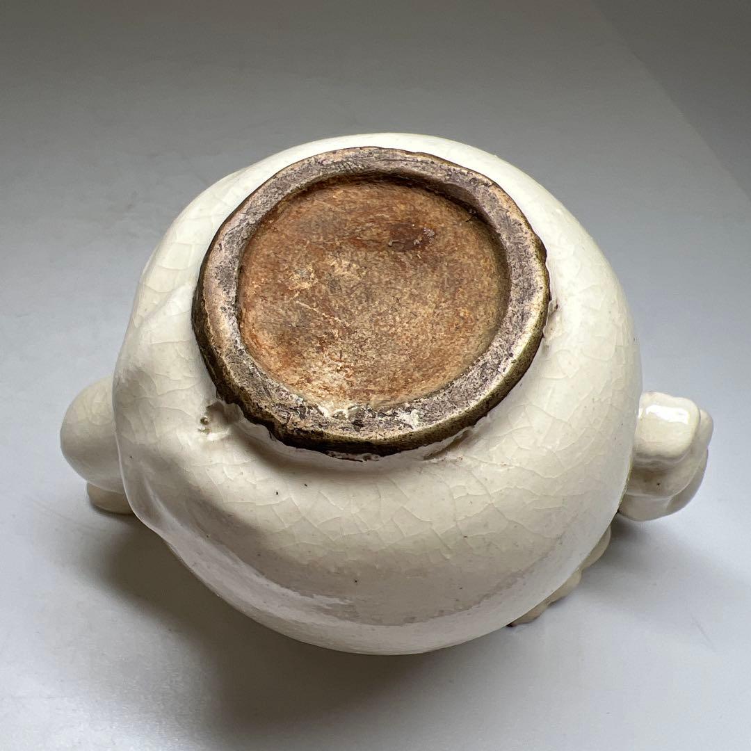 朝鮮美術　李朝桃形水注　鑑定箱付　幅約12㎝　東Y7-0609⭐︎2Fトコチ