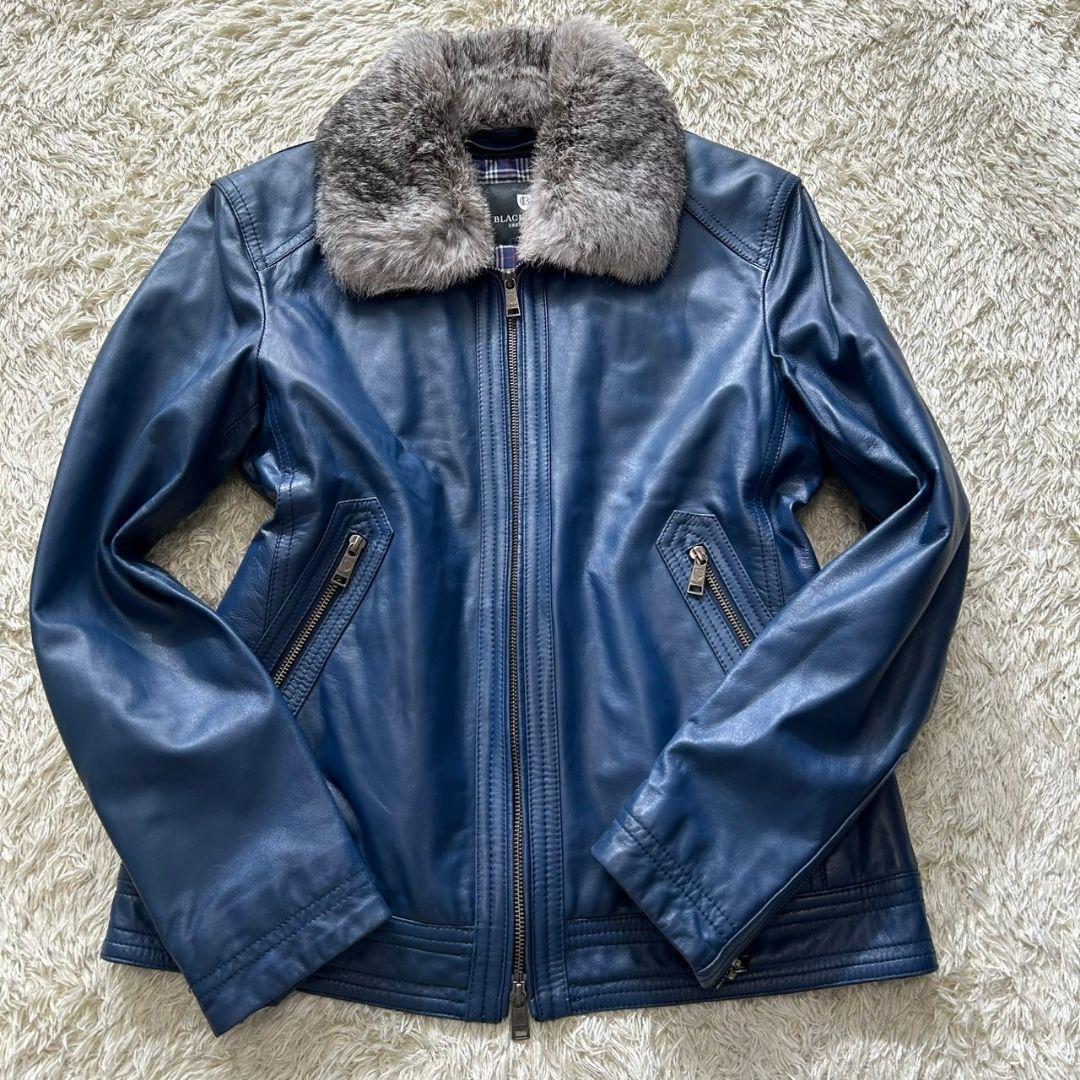 美品✨ブラックレーベルクレストブリッジ　ライダース　羊革　ファー　ライナー付
