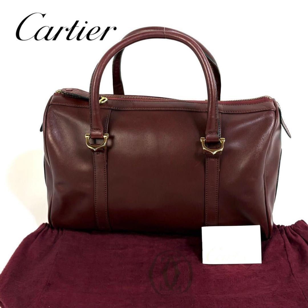 【美品】Cartier レザー マストライン ハンドバッグ 元袋カード付き