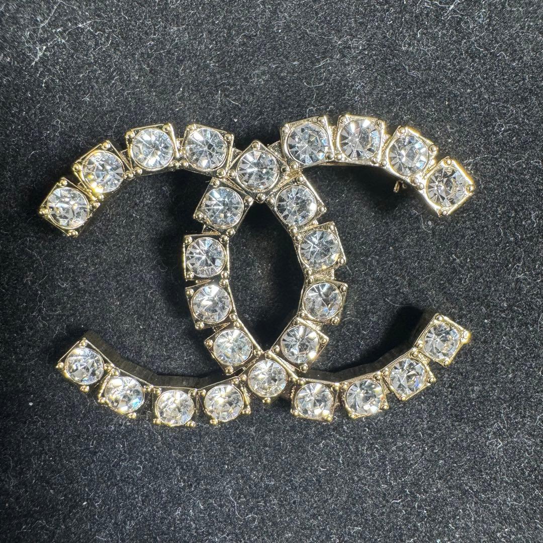 ★極美品★ CHANEL シャネル　ココマーク　ライトストーン　ブローチ