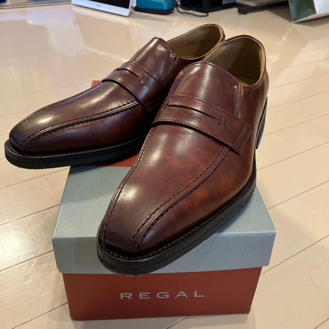 【値下げ】REGAL ブラウンレザー スリッポンビジネスシューズ