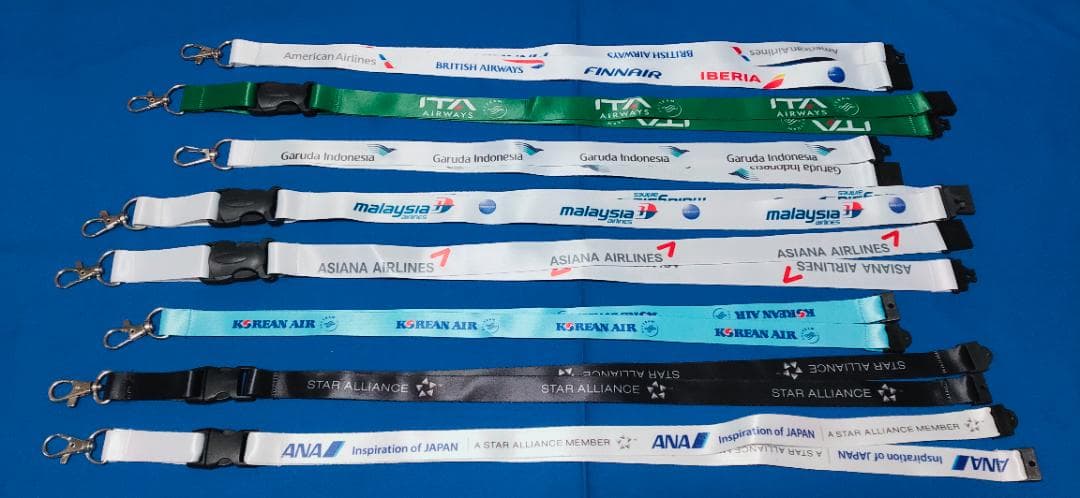 エアライン★ネックストラップ8本セットANA アシアナ スタアラ 大韓航空#7