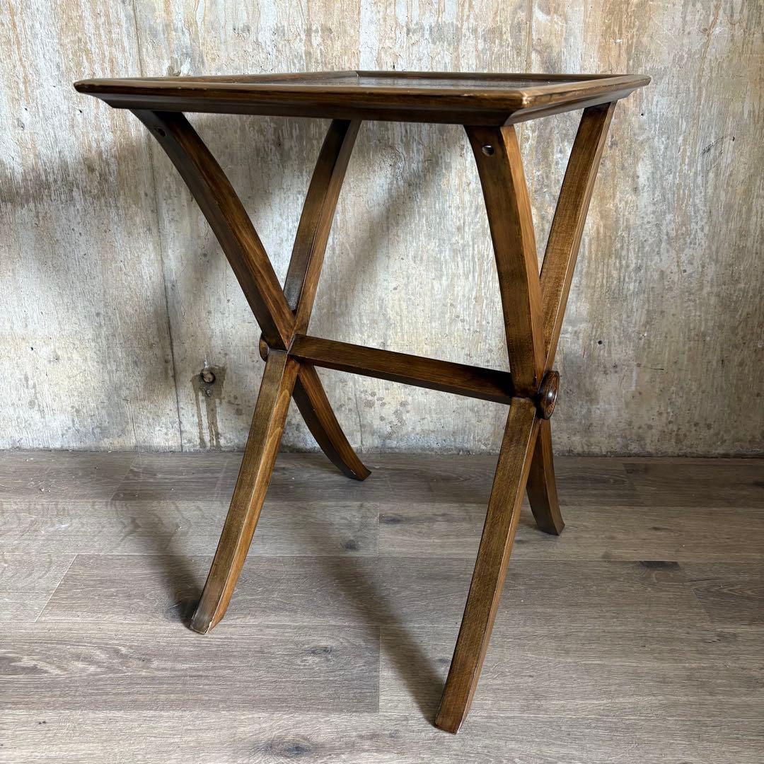 ヴィンテージ　ウッドクロスフレーム　サイドテーブル　コーヒーテーブル