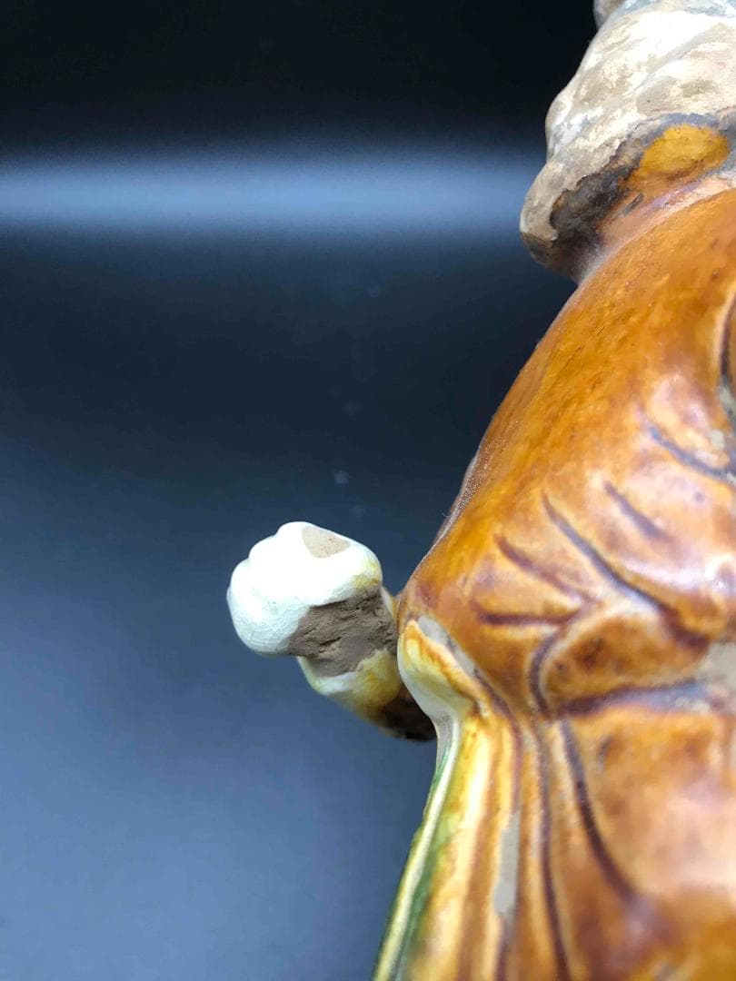 中国古玩　唐時代　唐三彩胡人像　三彩俑　旧家コレクション　蔵出し(A-8)