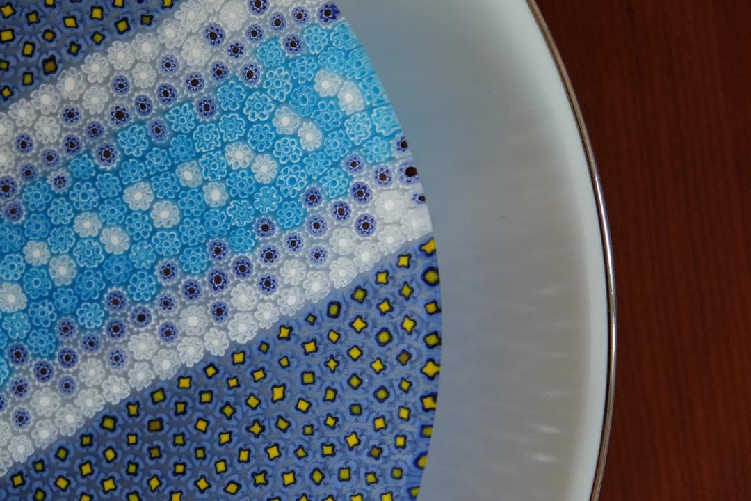 ヴェネチアングラス ミルフィオリ 皿 江波冨士子 飯塚亜裕子 松浦コータロー