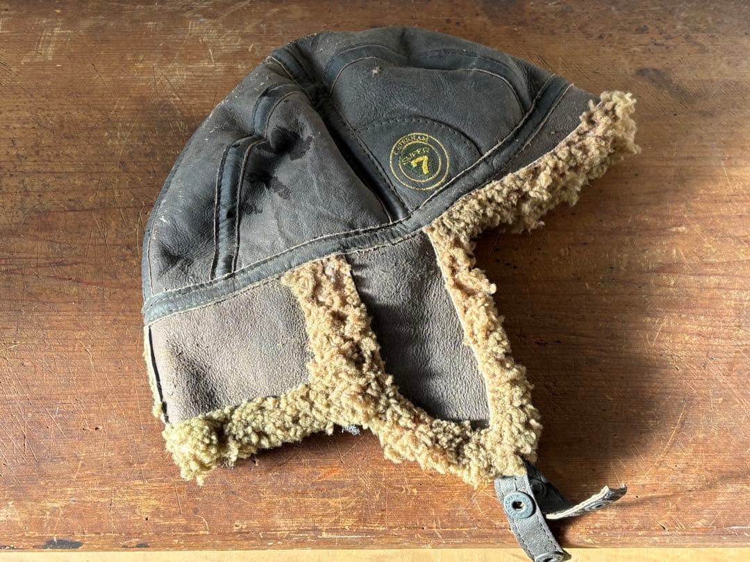 当時物 希少 ケータハム レザー フライトキャップ