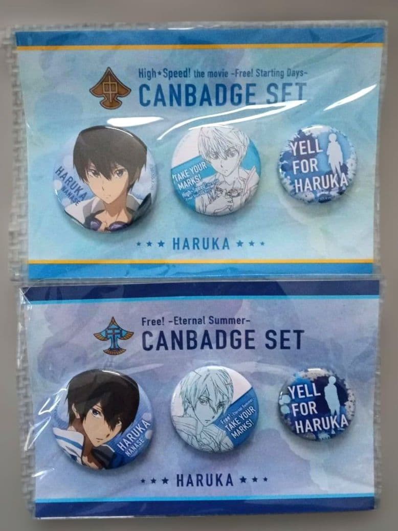 Free!　七瀬遙　 缶バッジセット　中学生Ver. 高校生Ver.