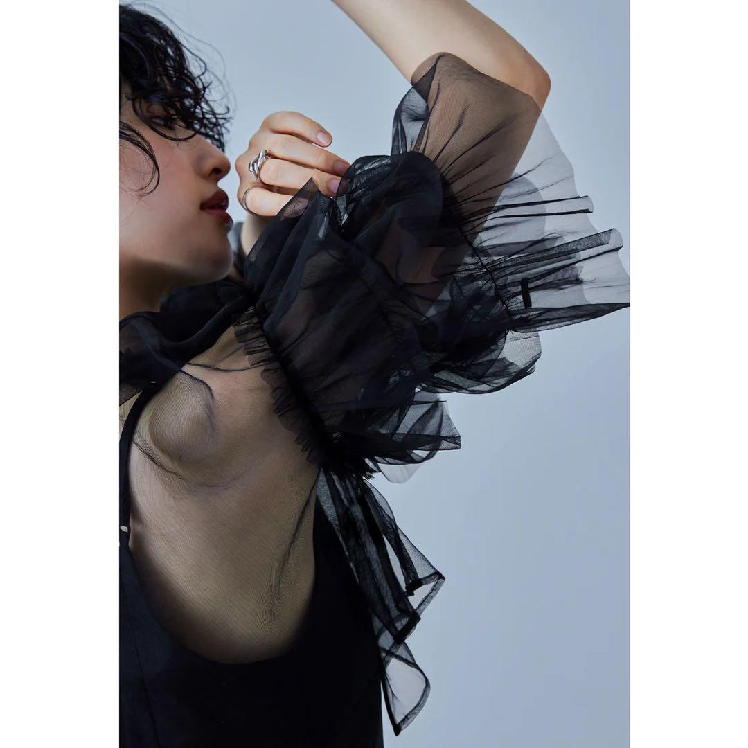 niana リボンチュールボレロセットドレス S 低身長 結婚式