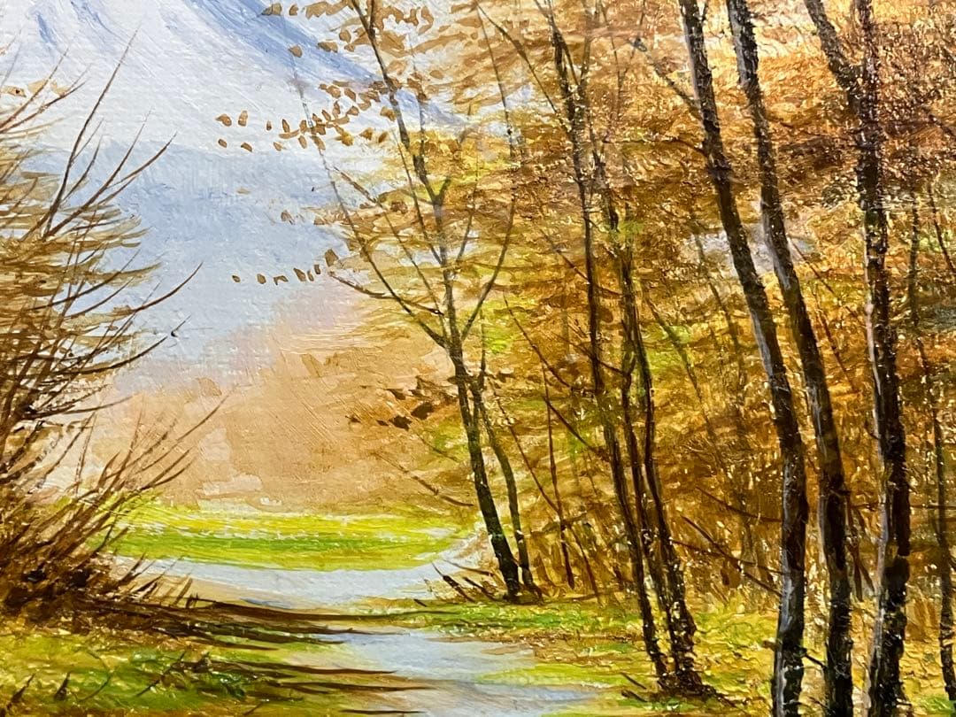 小川馨生「富士望遠」 4号 油彩 油絵 絵画 風景画 富士山 木製額縁