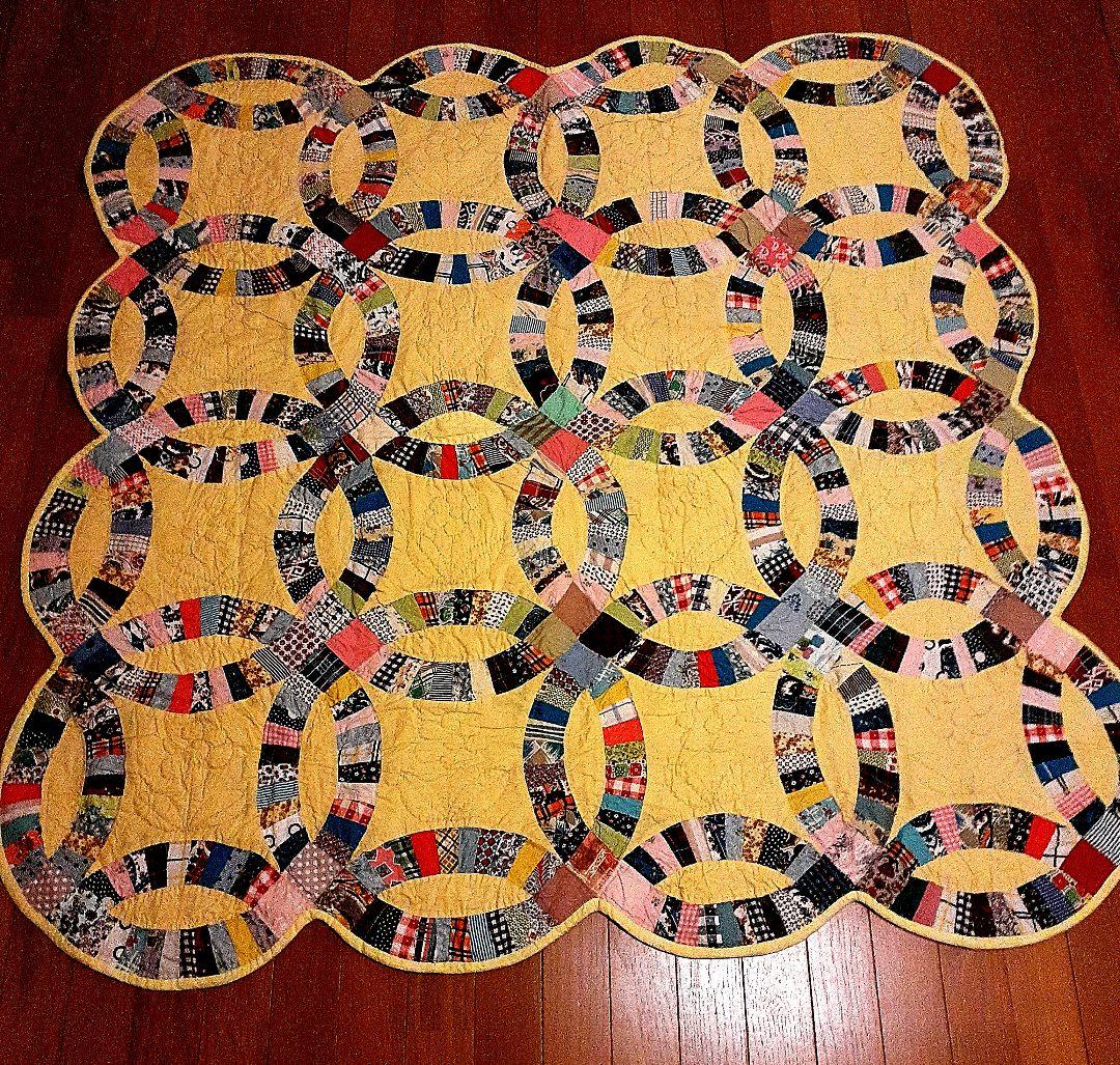 ⭐超美品！ダブルウェディング、アンティークキルト　69A-2