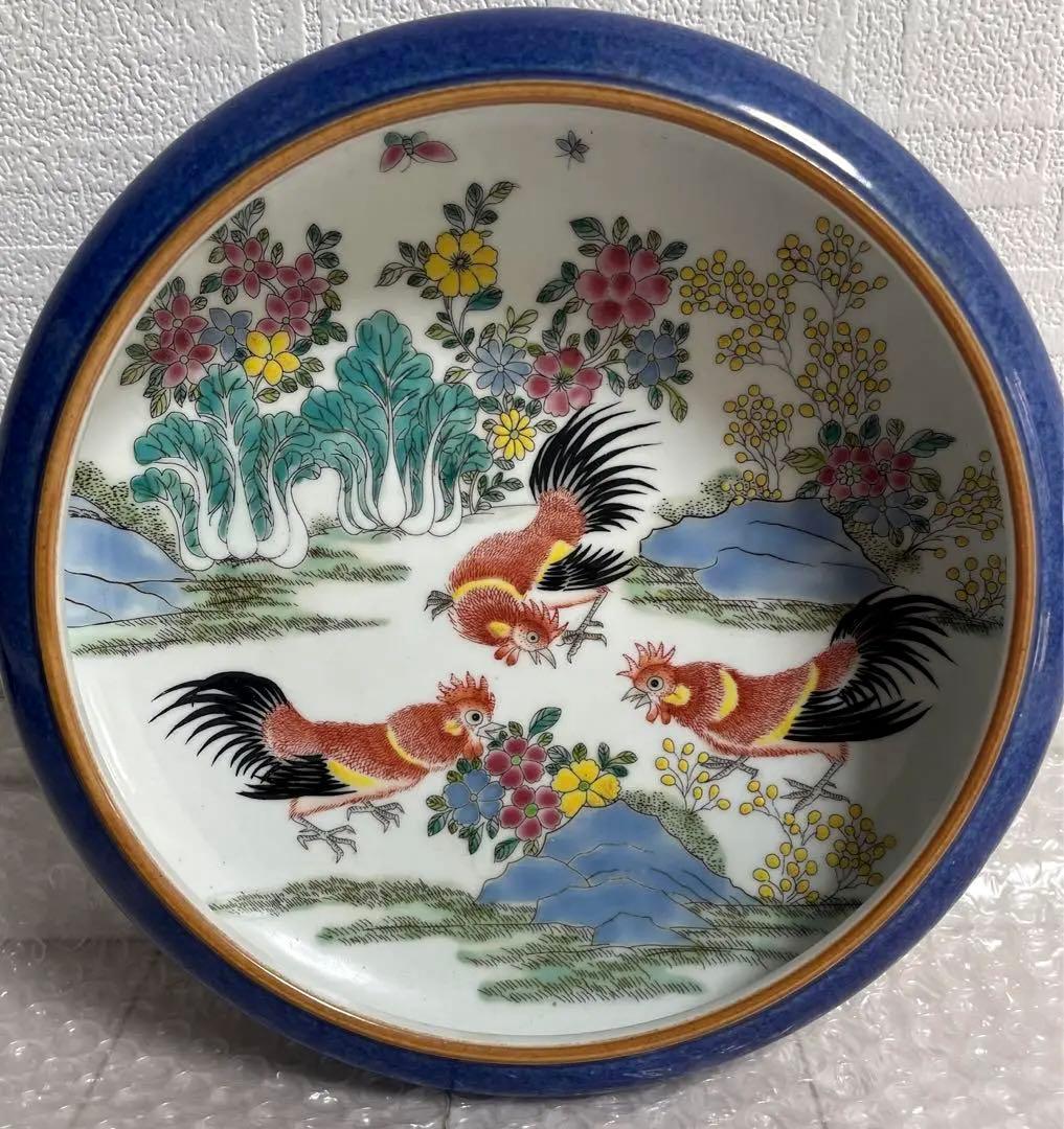中国 骨董品 大清道光年製 筆洗 五彩鷄絵図 陶芸 古美術 。