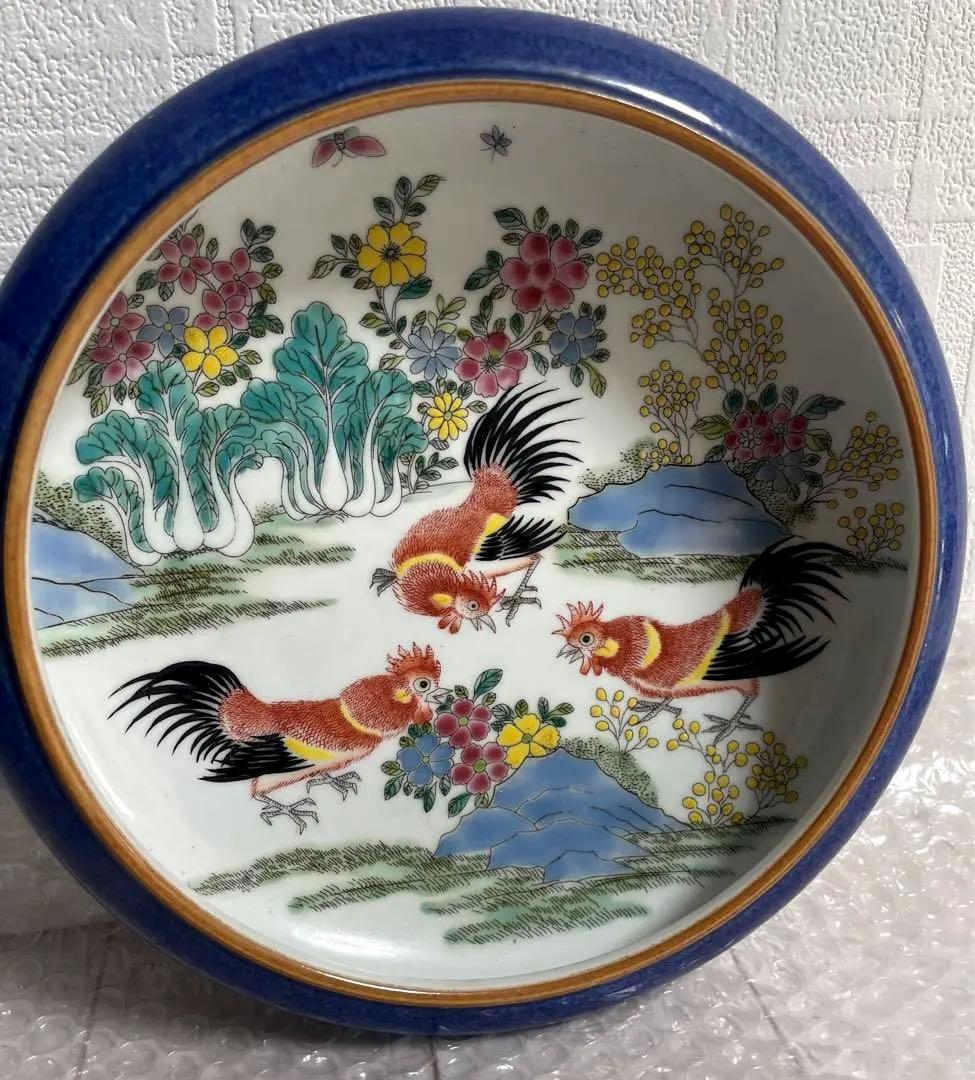 中国 骨董品 大清道光年製 筆洗 五彩鷄絵図 陶芸 古美術 。