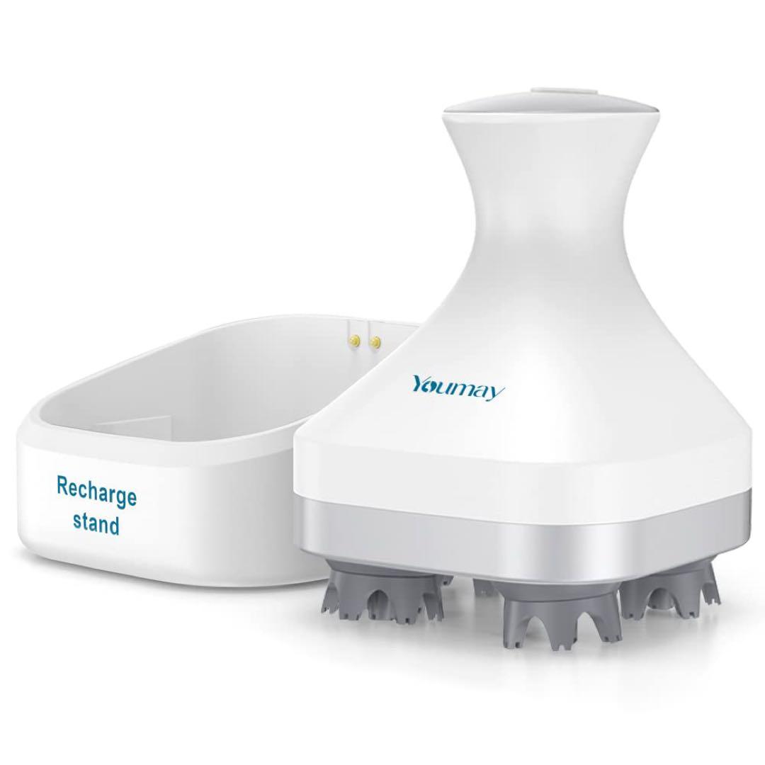 Youmay 電動ブラシ ヘッドスパ USB充電台座付き替えブラシセット 防水