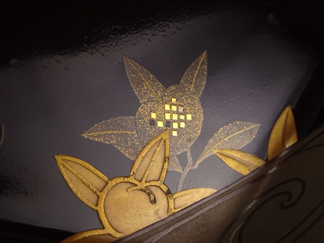 極上　輪島塗　雲に橘　蒔絵　六角　菓子皿　5客　菓子器　銘々皿　切金　木製漆器