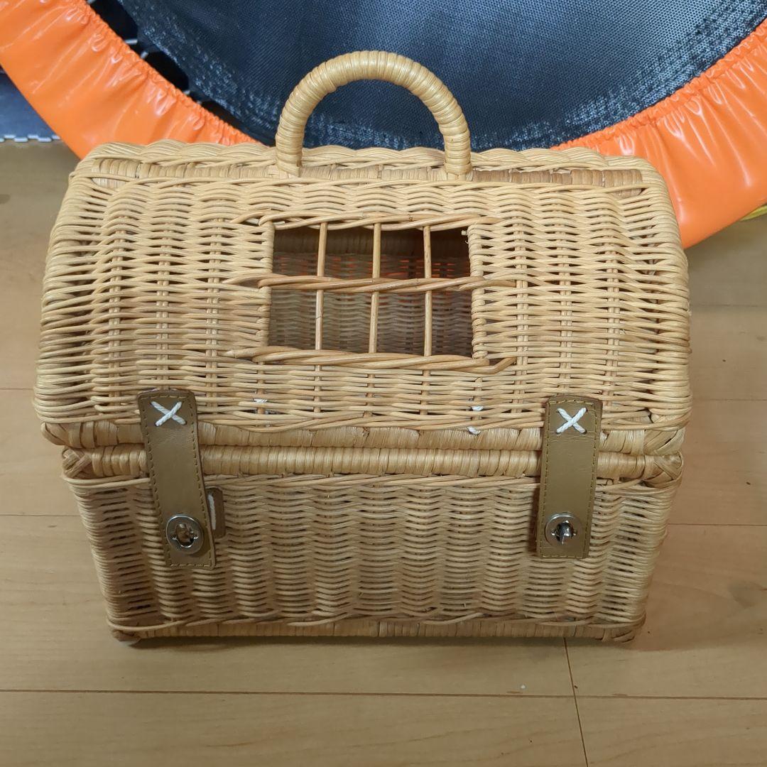ラタン製ペットキャリーケース