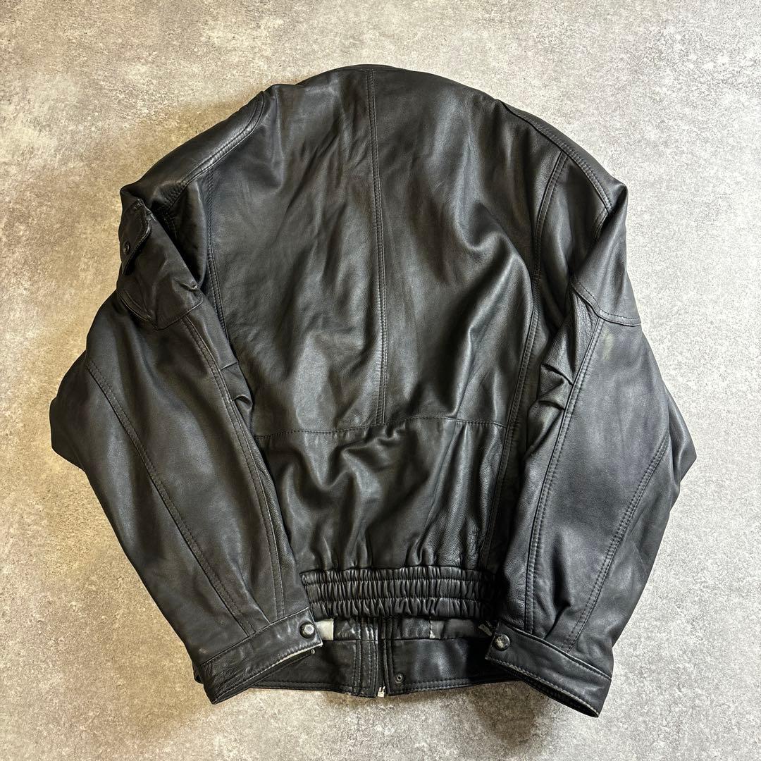 レザージャケット ブルゾン 本革 雰囲気抜群 90s vintage 黒